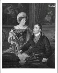 portrait of man + wife by Ferdinand Georg Waldmüller