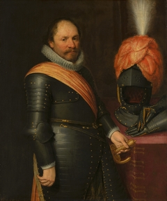 Portret van een onbekende officier by Jan van Ravesteyn