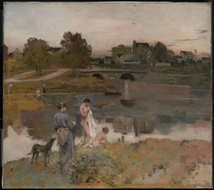 Riverbank with Bathers by Jean-Charles Cazin