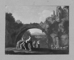 rocky landscape with figures by Unknown Artist