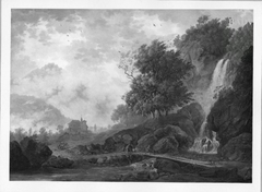 Savoyische Landschaft mit Wasserfall by Louis Albert Guislain Bacler d'Albe