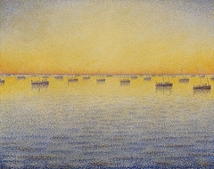 Setting Sun. Sardine Fishing. Adagio. Opus 221 from the series The Sea The Boats Concarneau by Paul Signac