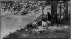 Shepherd and Sheep under the Trees by Anton Mauve