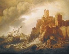 Shipwreck at Rocky Shore by Ludolf Bakhuizen