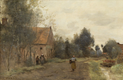 Sin Pres de Douai, Rue du Village, Le Martin by Jean-Baptiste-Camille Corot