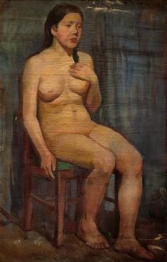 Sitting Nude by Li Mei-shu