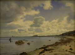 Sjællands nordkyst med udsigt til Kronborg by Vilhelm Kyhn