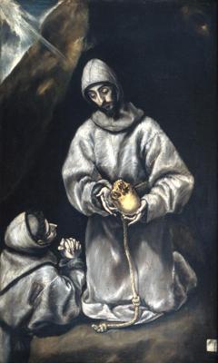 St. Francis and Brother Leo Meditating on Death by El Greco