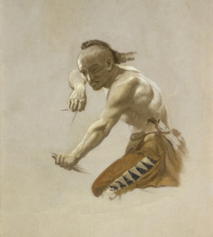 Study for Indian in "Buffalo Hunt by Indians" by Karl Ferdinand Wimar