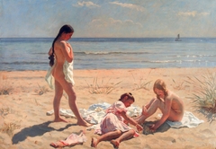 Summer day at the beach of Skagen by Laurits Tuxen