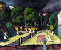 Tennis Court by Adolf Erbslöh