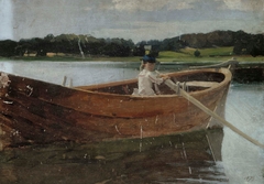 The Artist's Sister Berta in a Rowing Boat, study by Albert Edelfelt