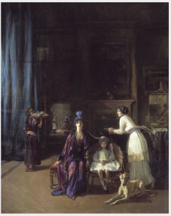 The Artist's Studio: Lady Hazel Lavery with her Daughter Alice and Stepdaughter Eileen by John Lavery