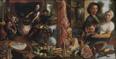 The Fat Kitchen. An Allegory. by Pieter Aertsen