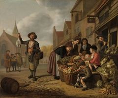 The greengrocer at the sign of 'De Buyscool' by Jan Victors