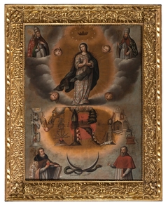 The Immaculate Conception with the four fathers of the Church by Unknown Artist