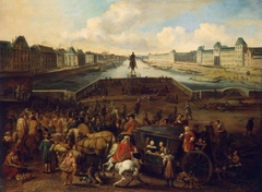 The Louvre from the Pont-Neuf, around 1666 by Hendrick Mommers