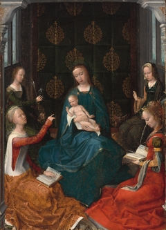 The Mystic Marriage of Saint Catherine of Alexandria with Three Female Saints: Ursula, Margaret of Antioch, and an Unidentified Martyr by Adriaen Isenbrandt