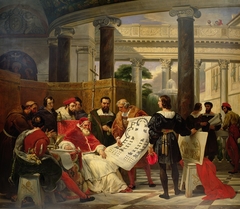 The Pope Iulius II orders the works of Vatican and Saint-Peter basilica by Horace Vernet