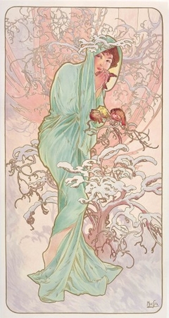 The Seasons: Winter by Alphonse Maria Mucha