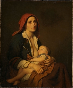 The Widow and her Child by Amalia Lindegren