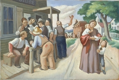 Town Store and Post Office (mural study, Vidalia, Georgia Post Office) by Daniel Celentano