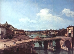 Turin, the Old Bridge over the Po from the North-East by Bernardo Bellotto