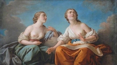 Two Muses, Allegory of the Five Senses by Louis-Jean-François Lagrenée