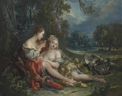 Two Nymphs of Diana resting after their Return from the Hunt by François Boucher