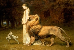 Una And Lion From Spenser's Faerie Queene by Briton Riviere