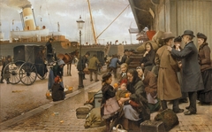 Emigrants at Larsens Square by Edvard Petersen