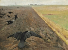 Rooks on the plowed field by Laurits Andersen Ring