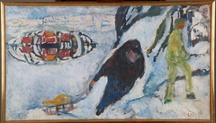 Uphill with a Sledge by Edvard Munch