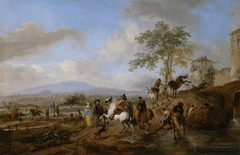 Watering and Exercising Horses by Philips Wouwerman