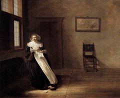 Woman Tearing a Letter by Dirck Hals