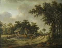 Wooded Landscape with a Watermill by Ebenezer Tull