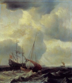 A Dutch Warship on a Rough Sea by Willem van de Velde the Younger