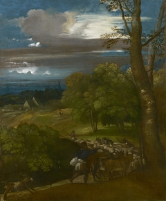 A Landscape with Shepherds and Flocks by Titian