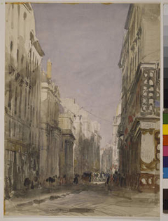 A Street in Paris (Place du Palais Royal, Paris) by David Cox Jr