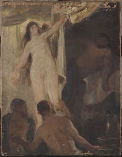 Academic sketch of nudes by Jan Ciągliński