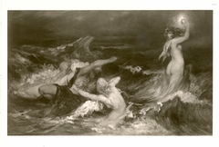 Alberich und die Rheintöchter by Hans Makart