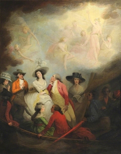 Allegorical Scene with the Prince of Wales, later George IV (1762-1830) and Friends in a Boat: Mrs Maria Anne (née Smythe) Fitzherbert (1756-1837), Richard Brinsley Sheridan (1751-1816), Elizabeth Lin by Anonymous