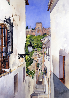 An Alley in the Albaicin, Granada by Margaret Merry