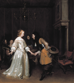 An Officer Making His Bow to a Courtesan by Gerard ter Borch