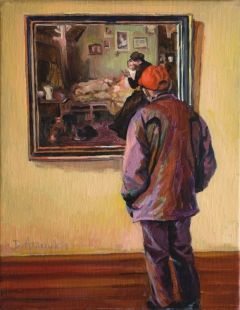 At the museum - man in the red cap by Dominique Amendola