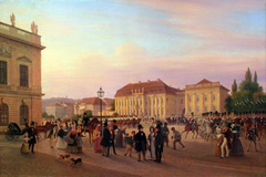 Berlin: parade before the royal palace by Wilhelm Brücke