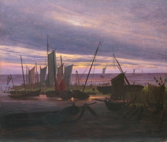 Boats in the Harbour at Evening by Caspar David Friedrich