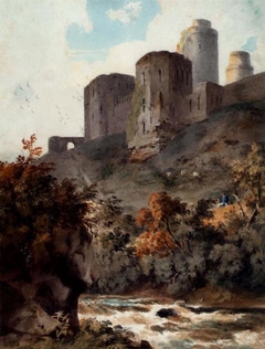 Castle above a Torrent - Cornelius Varley - ABDAG003553 by Cornelius Varley