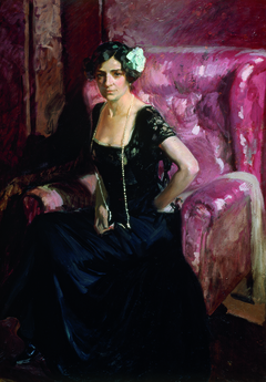 Clotilde in evening dress by Joaquín Sorolla