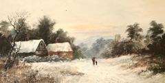 Cottages in the Snow by Thomas Attwood